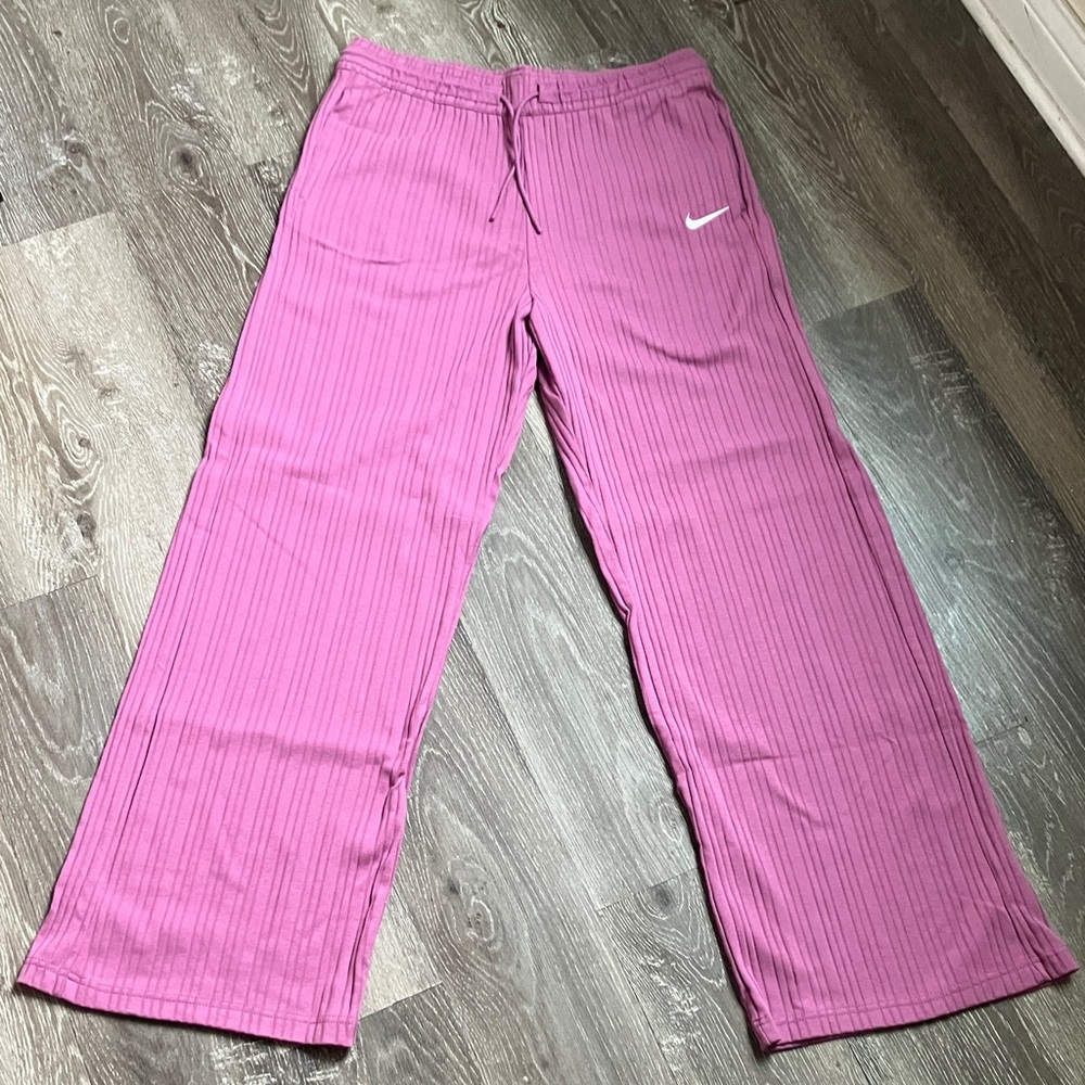 Nike Sportswear Ribbed Jersey High-Rise Wide-Leg Pants - Picture 1 of 14